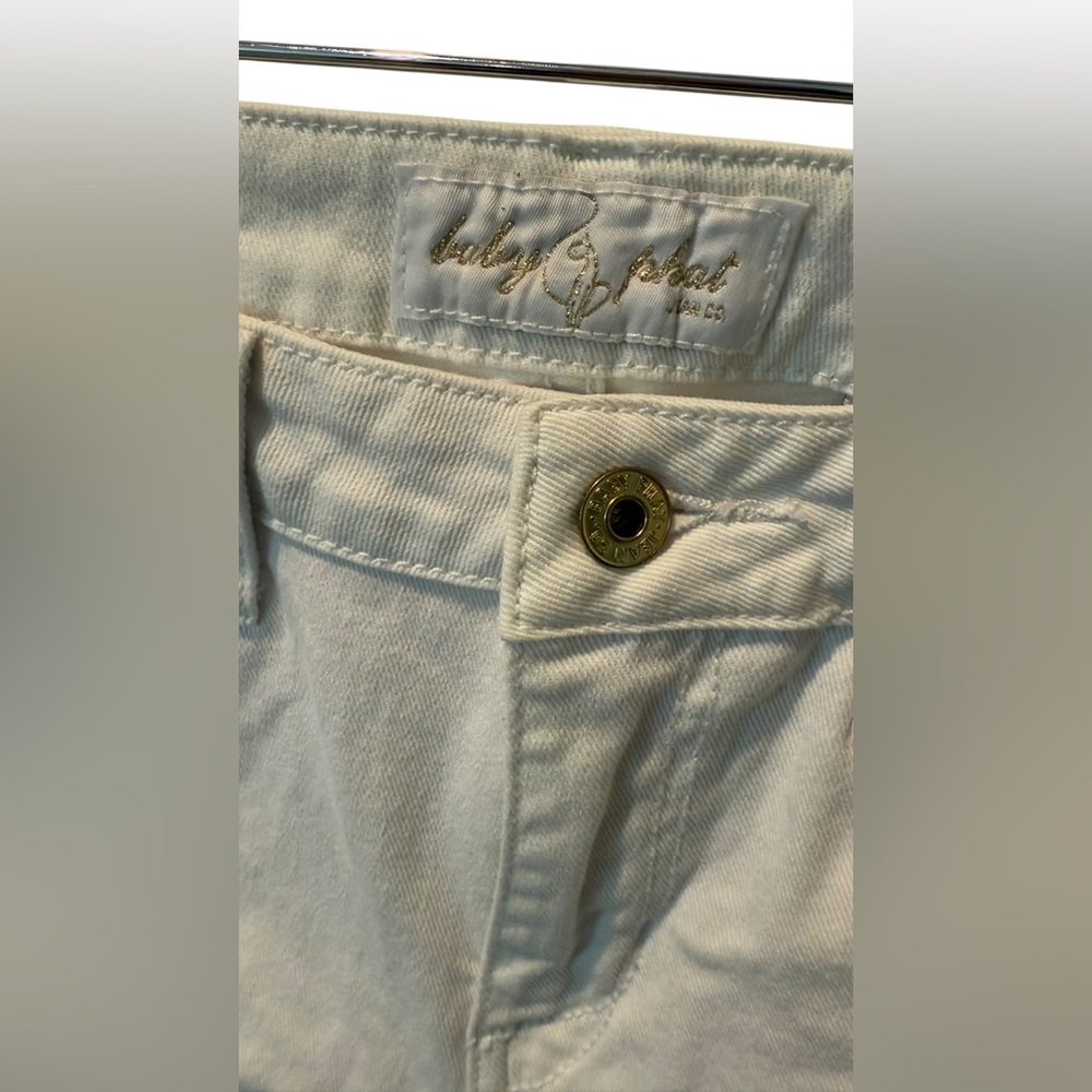Baby Phat Distressed White Denim Shorts - Picture 5 of 7